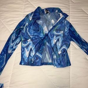 Princess Polly blue printed top